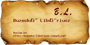 Buzeskó Libériusz névjegykártya